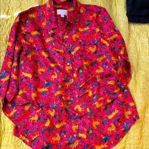 J.Crew collection, red silk shirt